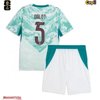 Portugalia Diogo Dalot #5 Echipament de Fotbal Replică Mondial 2026 Copii Deplasare (+ Șorturi)